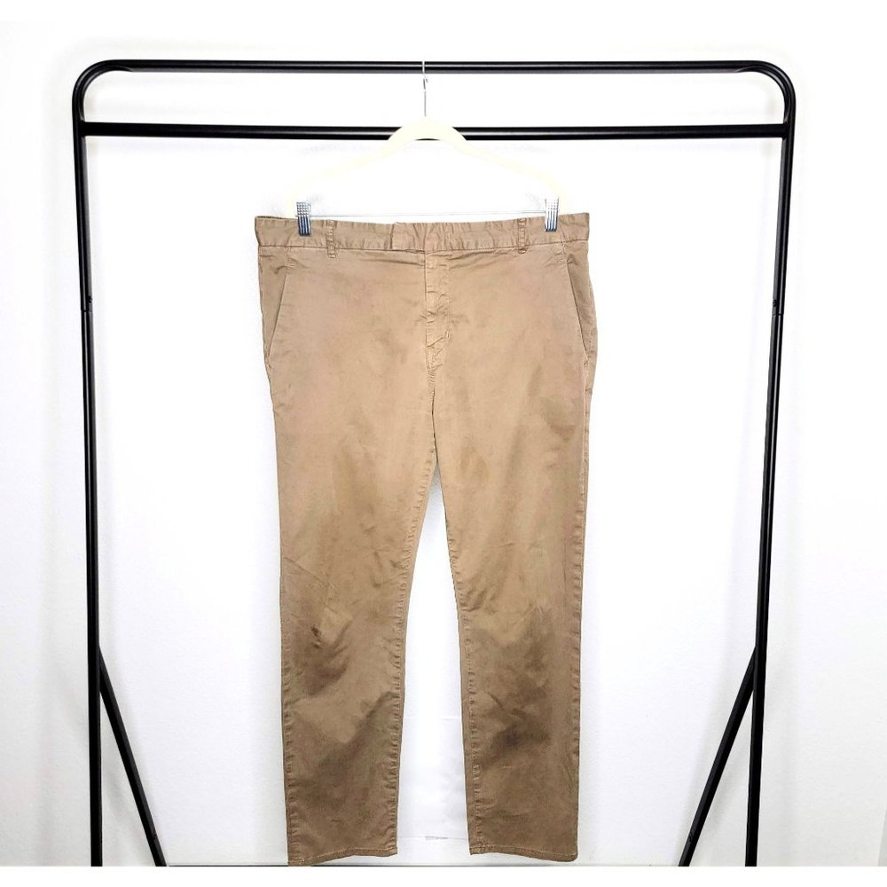 J Brand Made in USA Brooks Caper Berry Tan Flat Front Chinos Pants Size 38